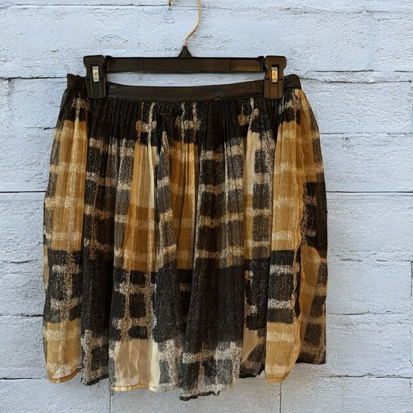 Tye dye brown black striped mesh pleated mini skort - Picture 2 of 8